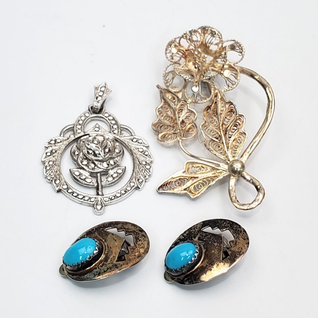 4 Vintage Sterling Silver Jewelry Items (1 of 3)