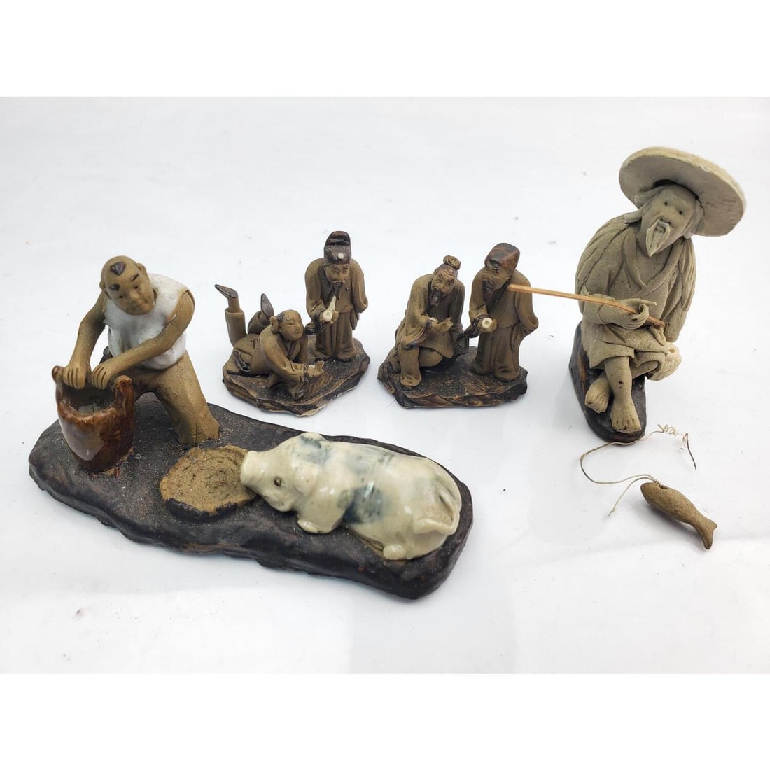 Lot of 4 Chinese Mudman Figures (1 of 2)