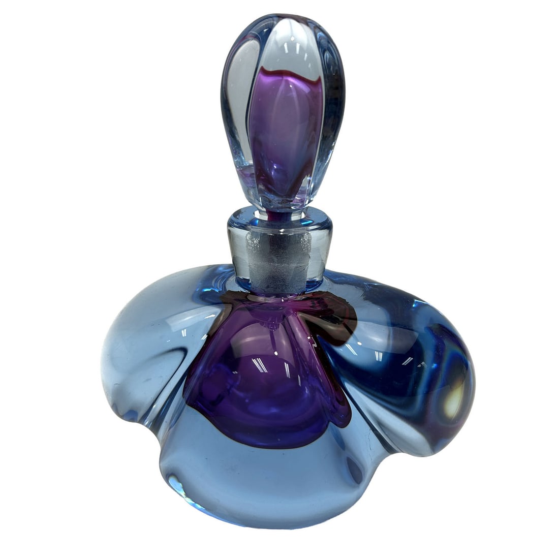 Murano Sommerso Art Glass Perfume Cologne Bottle (1 of 3)