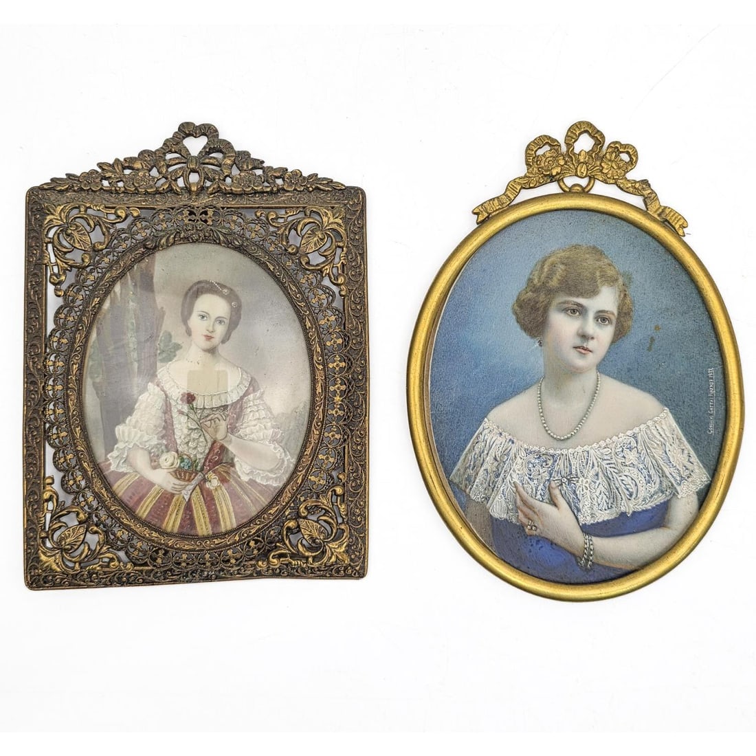 2 Antique Miniature Paintings In Beautiful Frames (1 of 4)