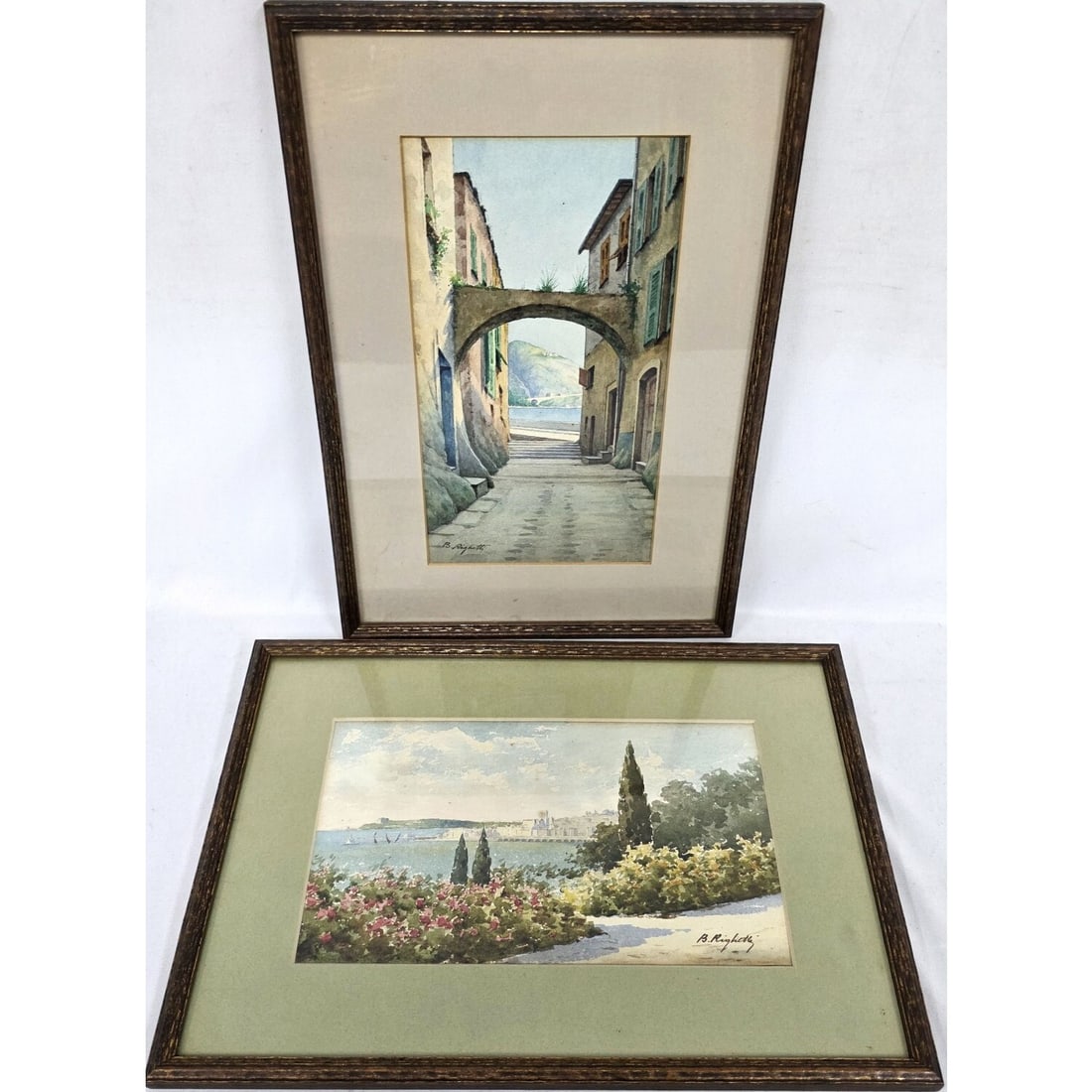 B. Righetti, Italian Lot of 2 Watercolor Paintings (1 of 4)