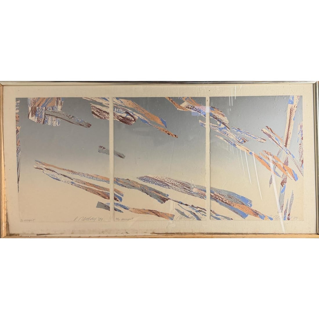 Liz Reday (20th/21st Century) Triptych Painting (1 of 5)