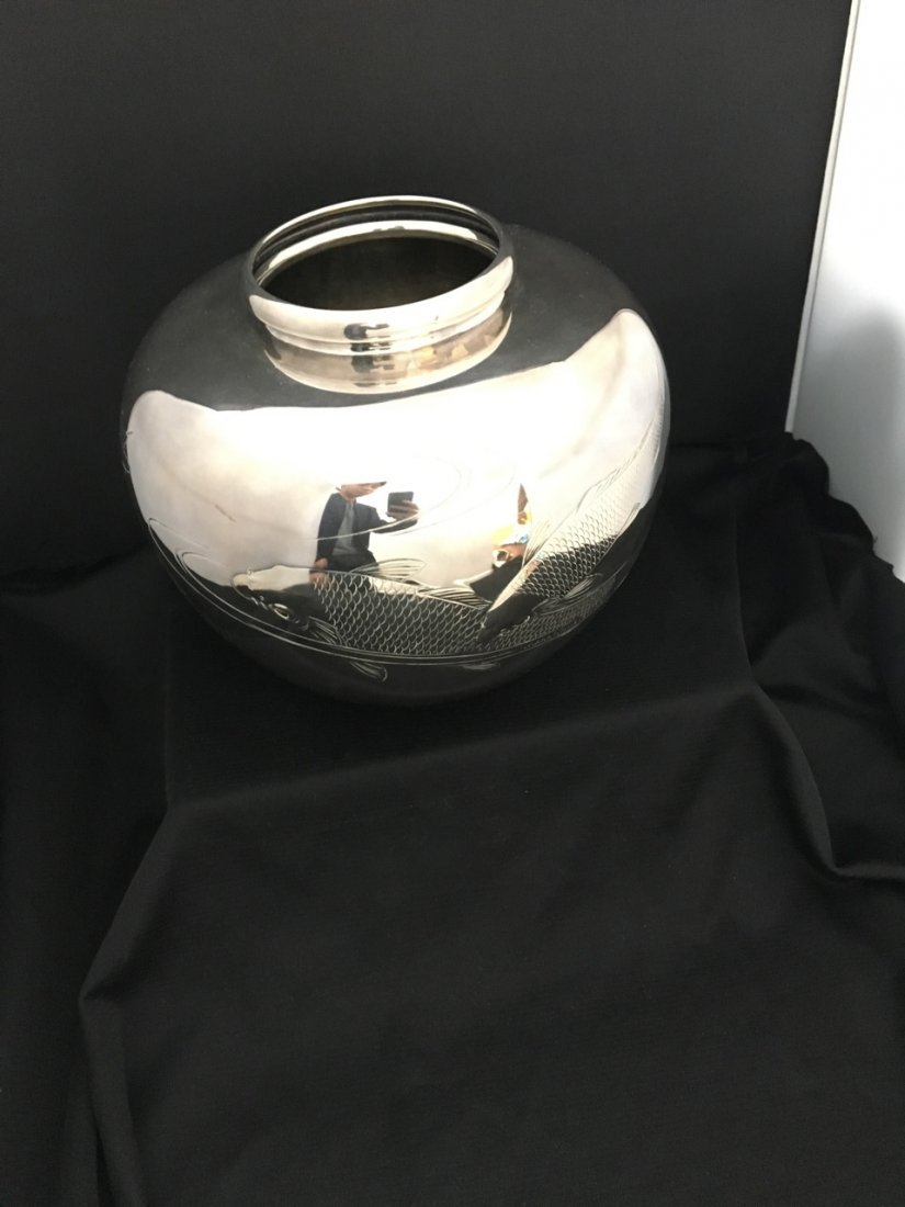 Large Japanese Pure Silver Vase (1 of 6)