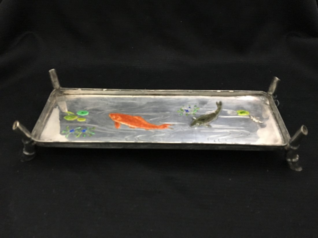 Japanese Silver Pen Tray (1 of 3)