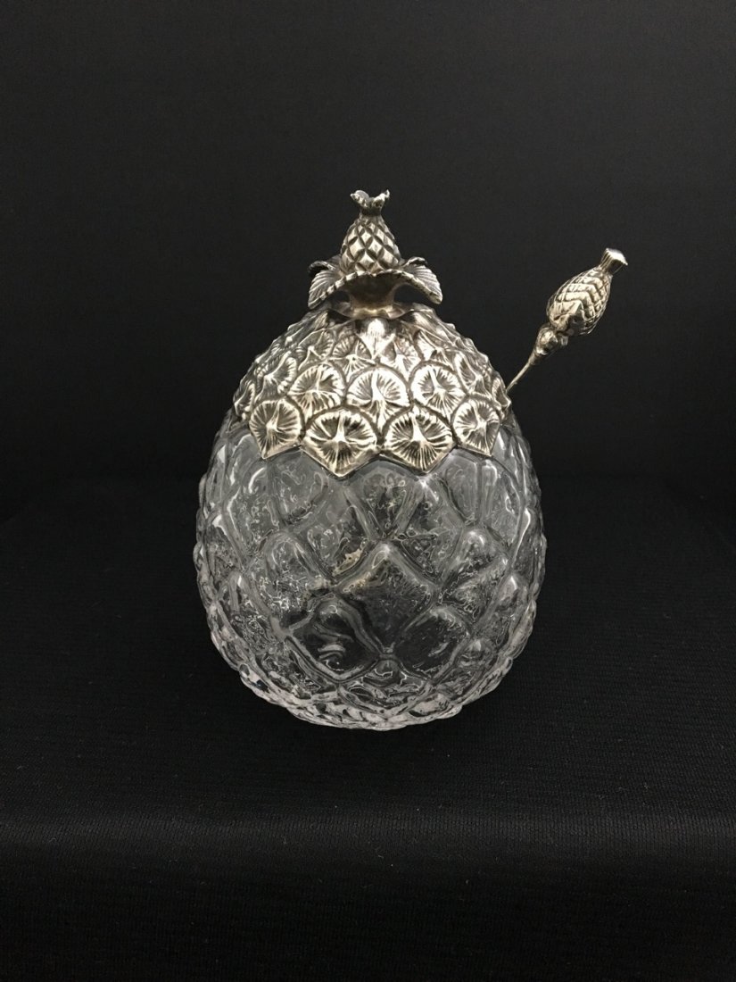 Gorham Sterling Silver and Glass Jam Jar (1 of 3)