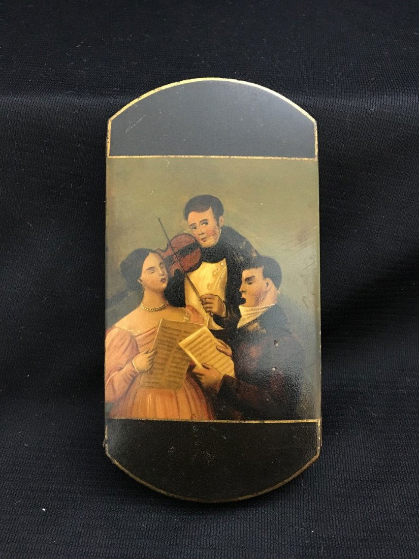 French Papier-Maché and Leather Glasses Case (1 of 2)