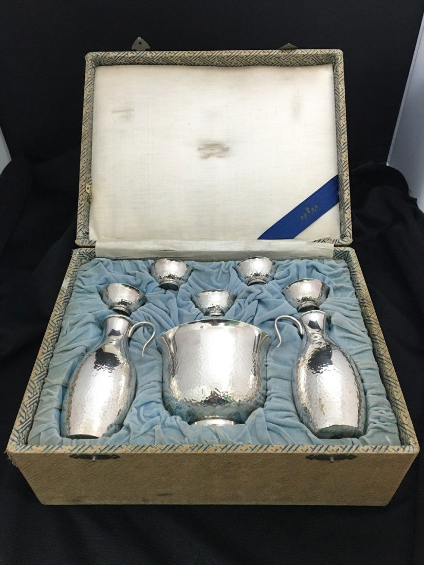Japanese Rare 19th-Century Pure Silver Sake Set (1 of 4)