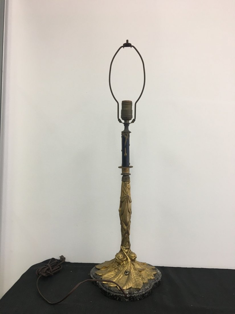 Bronze and Marble Candelabra Made into Lamp (1 of 4)