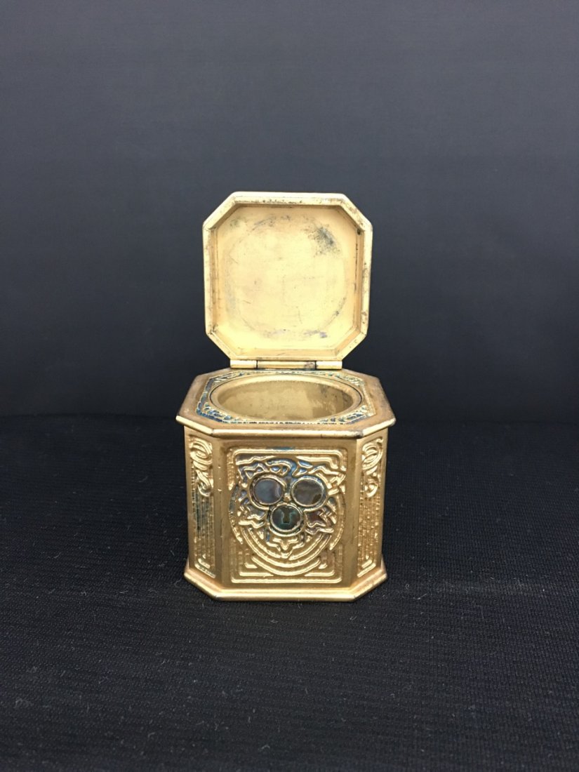 Tiffany Abalone Inkwell: 2.5" tall