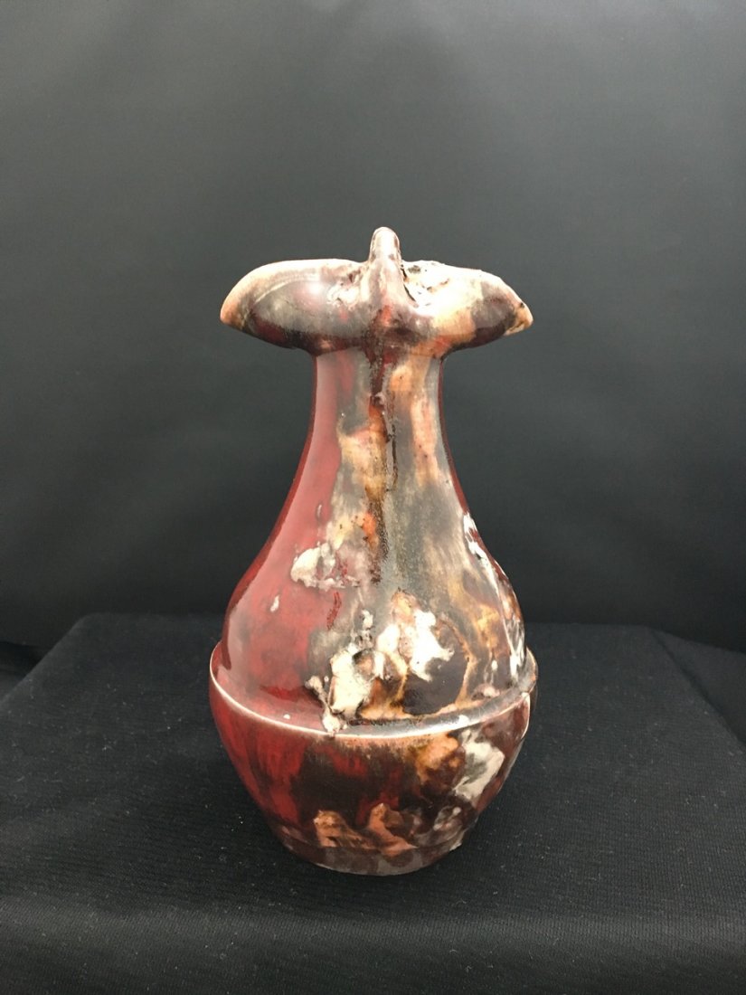 Arabia KS Red Vase: 7.5" tall