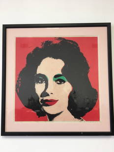 Andy Warhol Attributed Elizabeth Taylor: Signed and dated '64. Image: 23" x 23"Frame: 29" x 29.5"