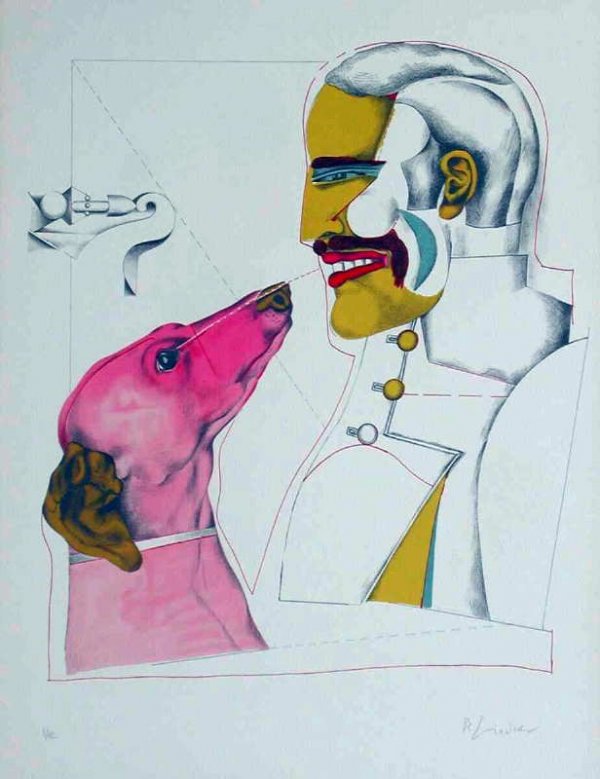 Richard Lindner, Mans Best Friend, Signed Litho
