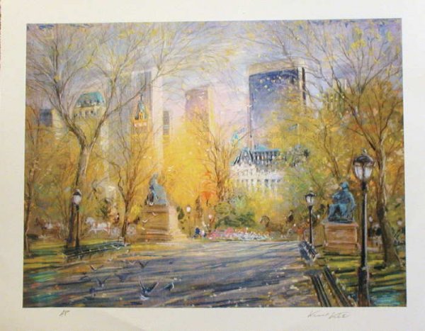Kamil Kubik, Poet's Walk, Signed Serigraph