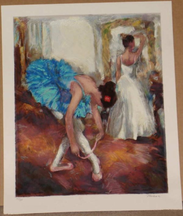 Hedva Ferenci, Blue Dancer, Signed Serigraph
