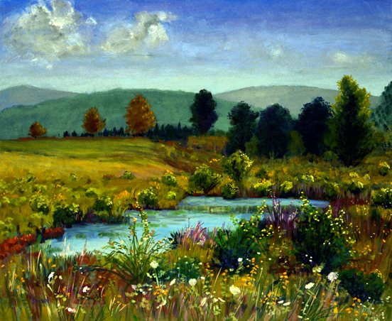 Anne Boysen, Pond at Herrick, Signed Canvas Print