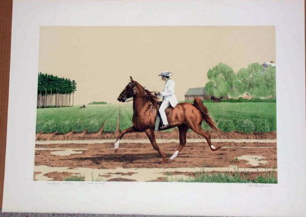 Mel Hunter, Tennessee Walker, Signed Lithograph