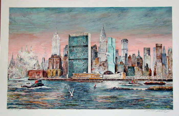 Kamil Kubik, East River, NY, Signed Print