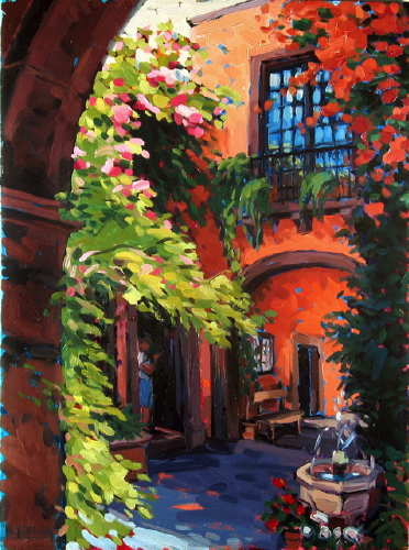 Shelby Keefe, Hidden Courtyard, Oil on Canvas