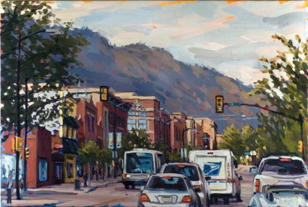 Shelby Keefe, Arriving in Boulder, Oil on Canvas
