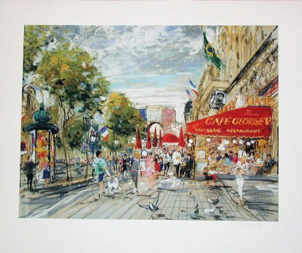 Kamil Kubik, Champs Elysee, Signed Print