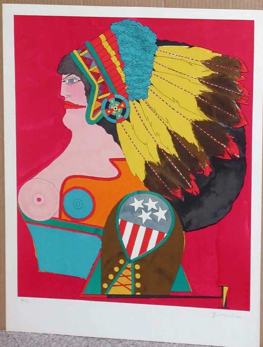 Richard Lindner, Miss American Indian, Signed Lith