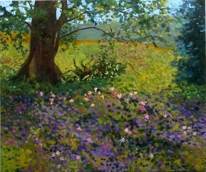 Anne Boysen, Wildflower Field, Signed Oil on Canva
