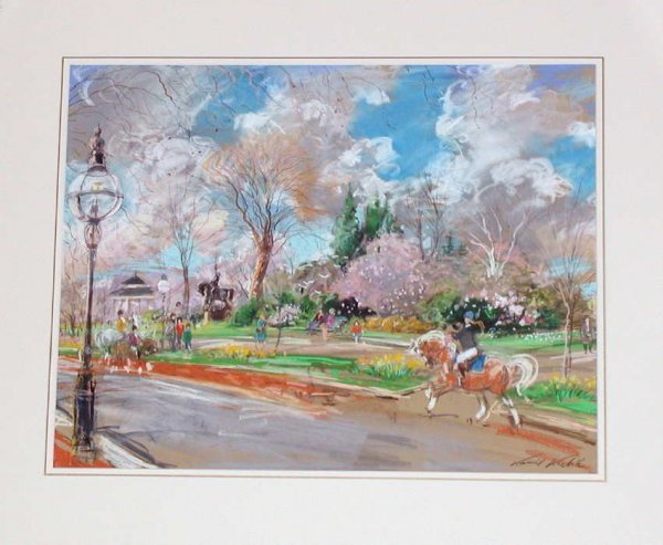 Kamil Kubik, Sunday in the Park, Signed Pastel