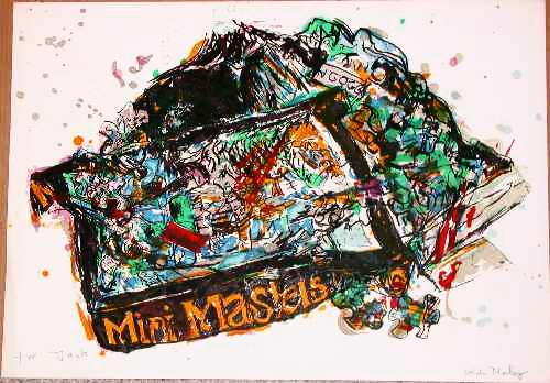 Malcolm Morley, Arles Stone Litho: From the "Arles/Miami" Portfolio of 5 lithographs published in 1973. These were the first original, hand drawn prints ever created by Morley and, as such, are important for any serious collection. 24"