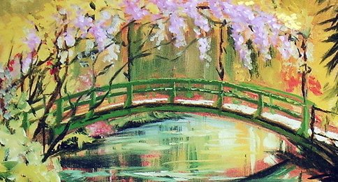 Michele Byrne, Monets Japanese Bridge, Signed Print - 2