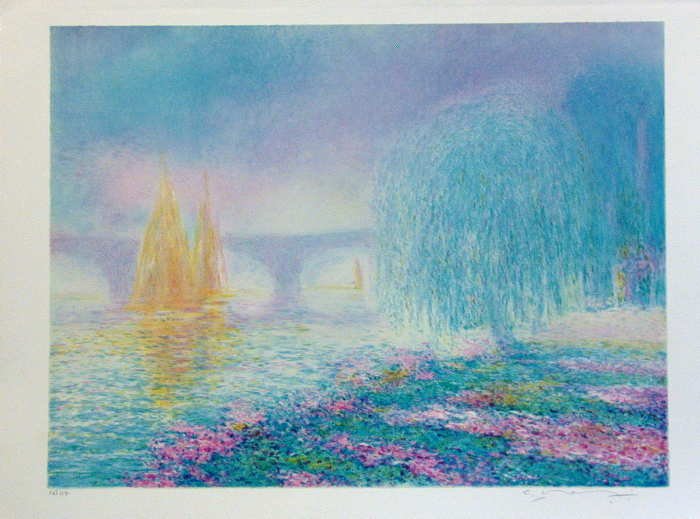 Claude Manoukian, Pont sur Yonnes, Signed Lithograph