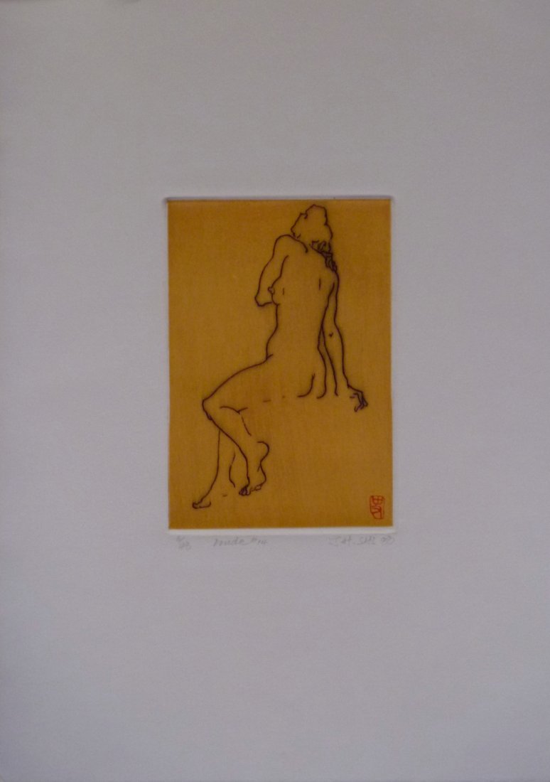 Jihong Shi, Nude #14, Signed Etching