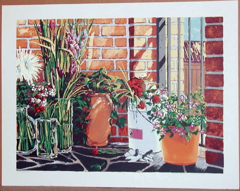 Gregory Johnson, Patio Reflections, Signed Serigraph