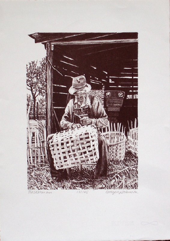 Gregory Johnson, Basketman, Signed Litho