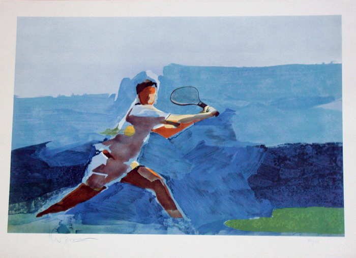 Steve Kuzma, Tennis, Signed Lithograph
