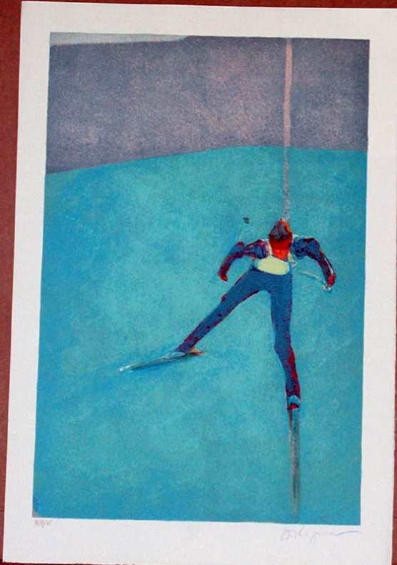 Steve Kuzma, Slalom, Signed Lithograph