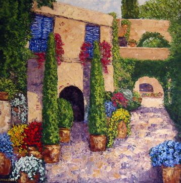 Wanda Kippenbrock, Mediterranean Retreat, Oil on Canvas