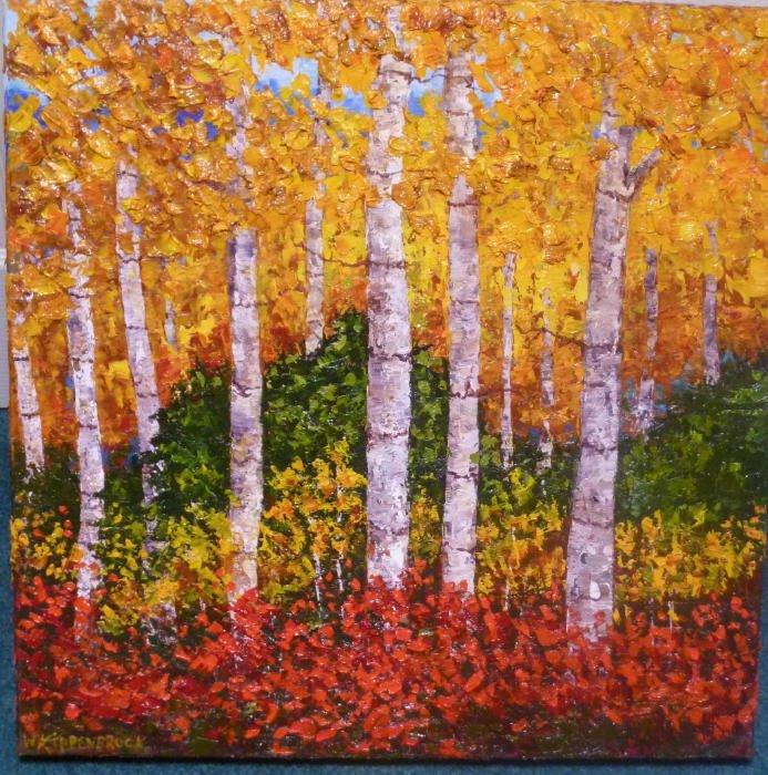 Wanda Kippenbrock, Falls Gold, Oil on Canvas