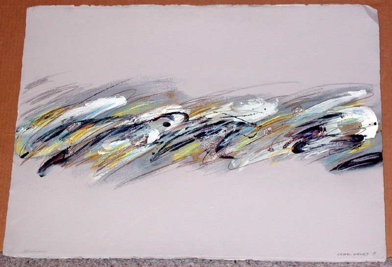 Joyce Rezendes, Silver Waves, Signed Acrylic Painting