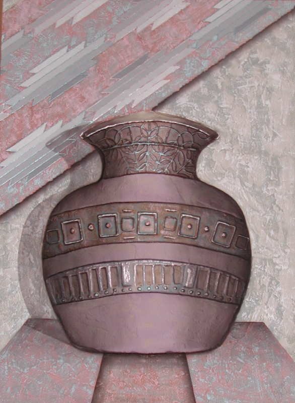 Luis Mazorra, Old Jar II, Signed Embossed Etching