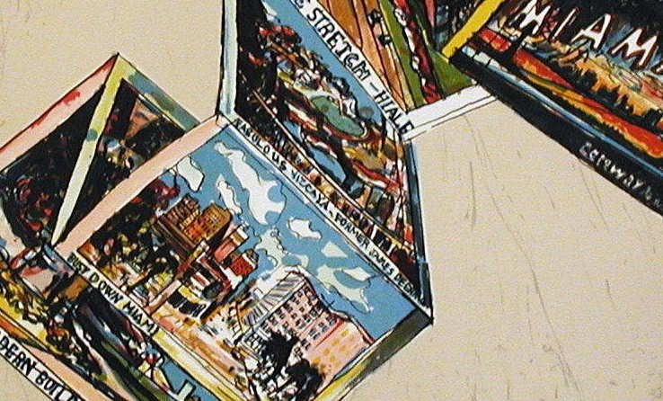 Malcolm Morley, Miami Postcard, Signed Lithograph - 2