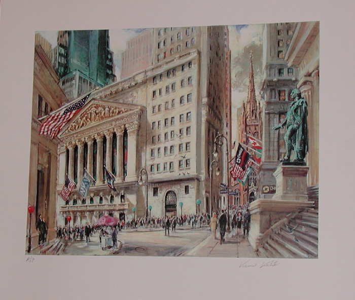 Kamil Kubik, The Stock Exchange, Signed Serigraph
