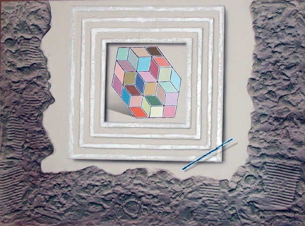 Luis Mazorra  Reflections, Embossed Etching w Collage (1 of 1)