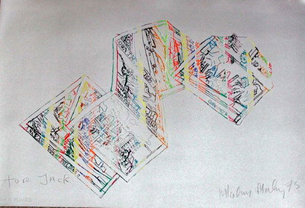 Malcolm Morley, Miami Silver, Signed Lithograph: From the "Arles/Miami" Portfolio of 5 lithographs published in 1973. These were the first original, hand drawn prints ever created by Morley and, as such, are important for any serious collection. . T