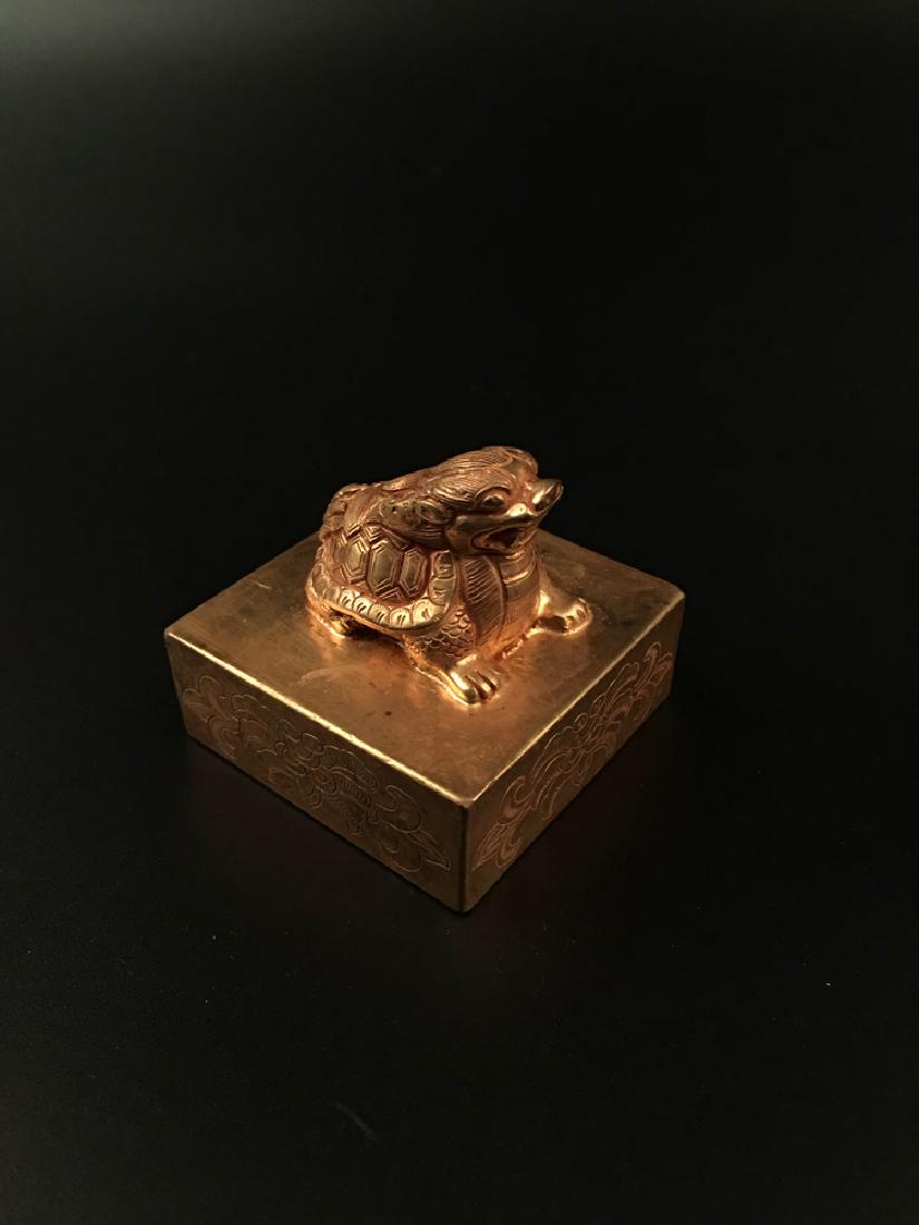 Fine Chinese Gilt Bronze Dragon Seal (1 of 8)