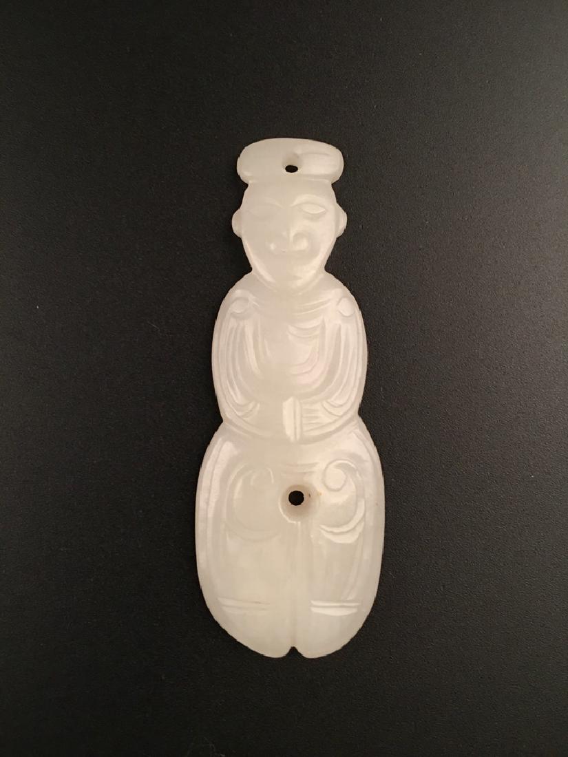 Chinese Western Zhou White Jade Carving: Chinese Western Zhou White Jade Carving 3-1/8" H X 1-1/8" W, 1.08 Oz Shipping: We are able to pack and ship this item to an address in the United States for $25.00 via UPS Ground or USPS Priority Mail