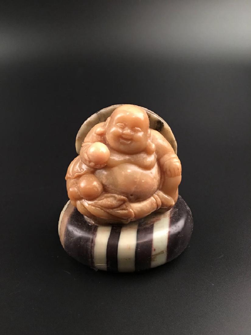 Chinese Soapstone Buddha: Chinese Soapstone Buddha 4" H X 3-1/4" W, 1.6 Lbs Shipping: We are able to pack and ship this item to an address in the United States for $25.00 via UPS Ground or USPS Priority Mail. Tracking informat