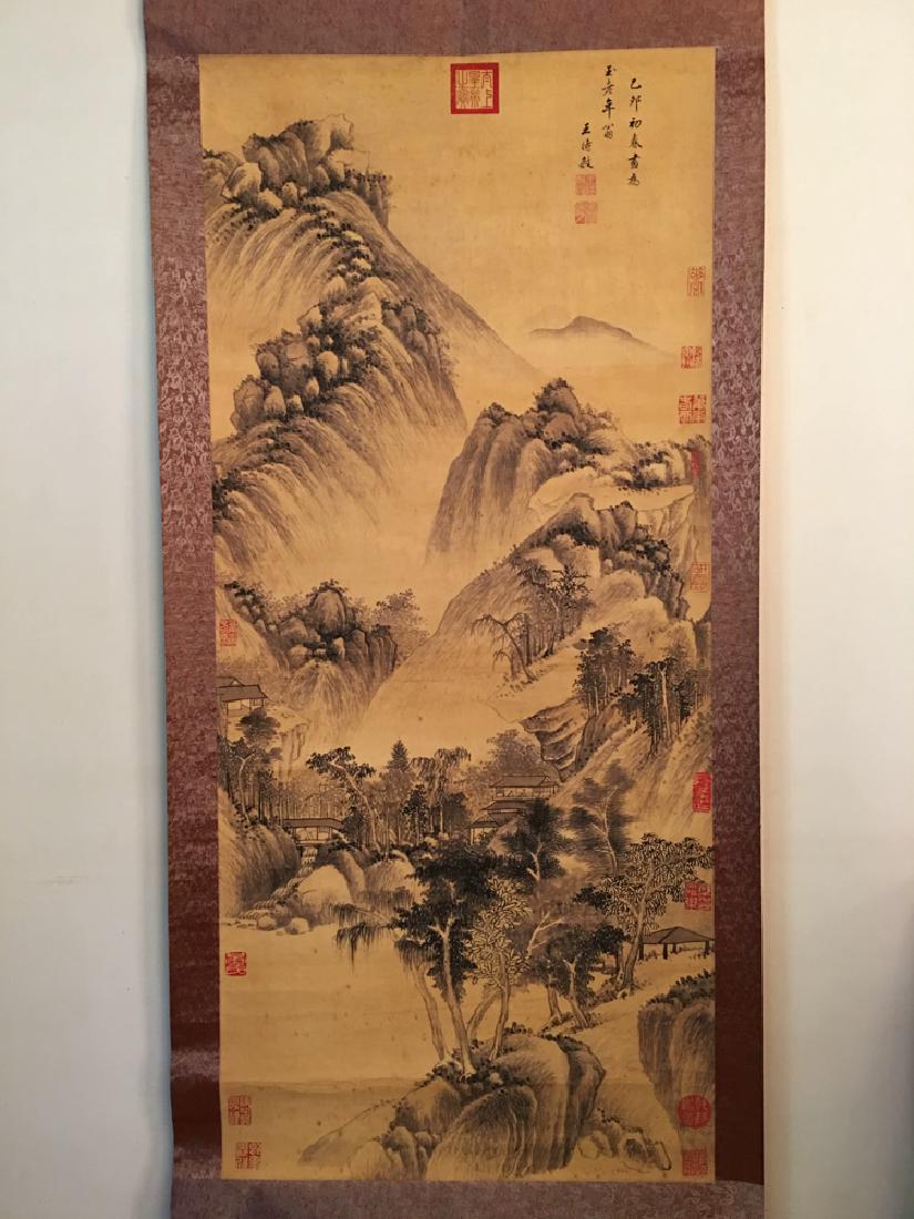 Chinese Watercolor Painting Scroll by Shiming Wang (1 of 10)