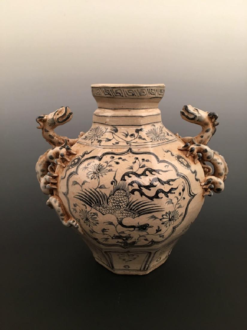 Chinese Blue and White Phoenix Jar (1 of 8)