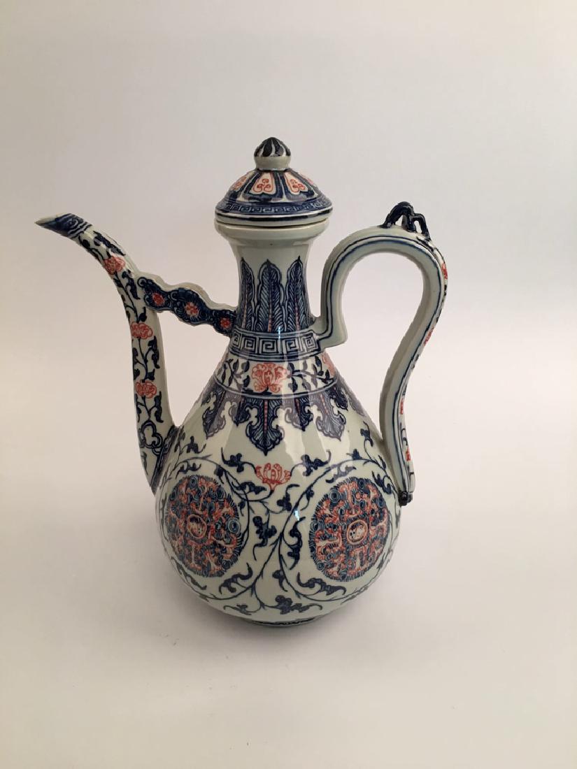 Chinese Blue and Red Porcelain Pitcher (1 of 6)