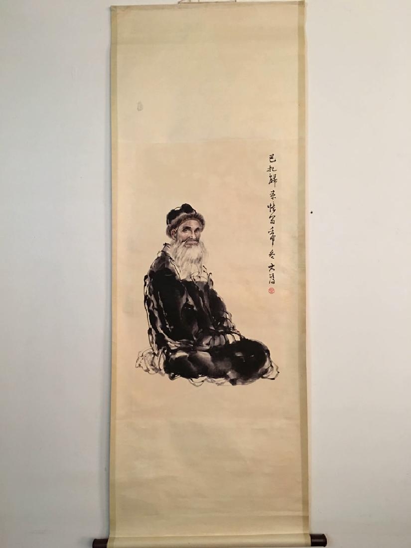 Chinese Watercolor Painting Scroll by Dawei Liu: Chinese Watercolor Painting Scroll by Dawei Liu 33" L X 17-1/2" W, 0.8 Lbs Shipping: We are able to pack and ship this item to an address in the United States for $35.00 via UPS Ground or USPS Priorit